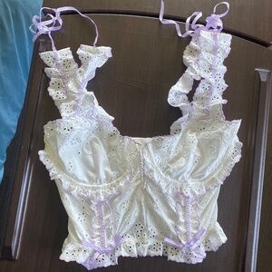 For Love and Lemons Eyelet bustier top